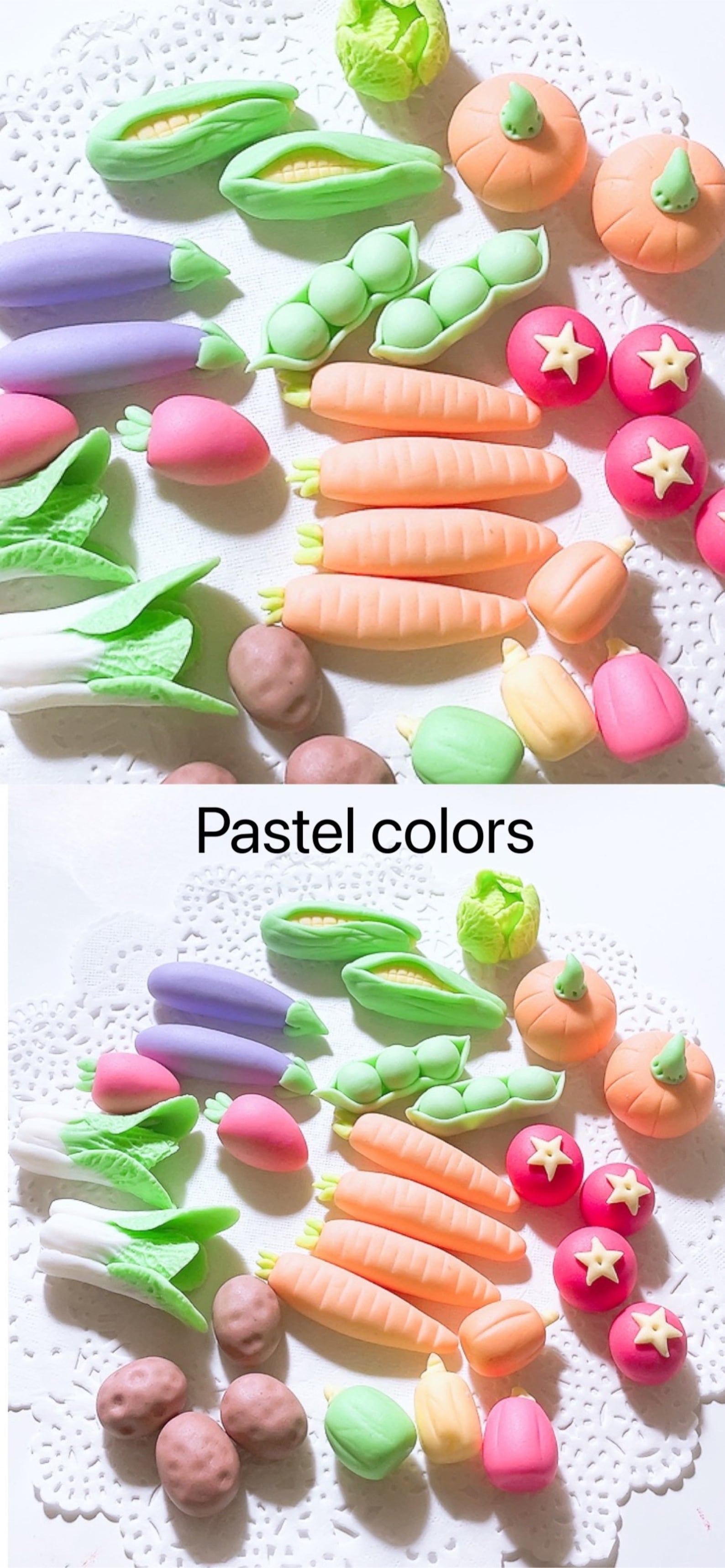 Fondant Vegetable Cake Topper,potato,tomato ,carrot,eggplant, Corn