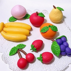 Fruit fondant Cake Topper,grapes, orange,bananas,apple,peach,strawberry, cherry ,fondant cakes decoration,