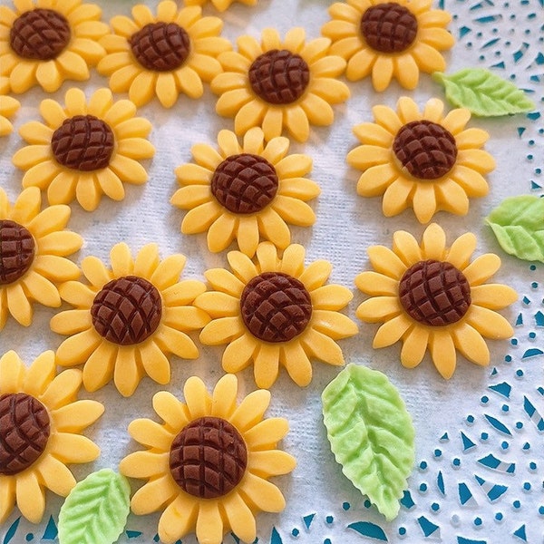 Sunflower Fondant topper,cake decoration,cupcakes topper,Sunflower fondant topper decoration,fondant flower /1inches each