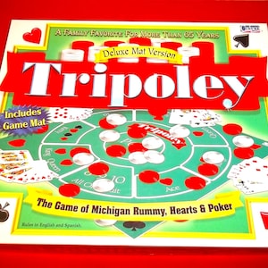 Vintage Tripoley Deluxe Mat Board Game - Clean & Complete - L@@K!