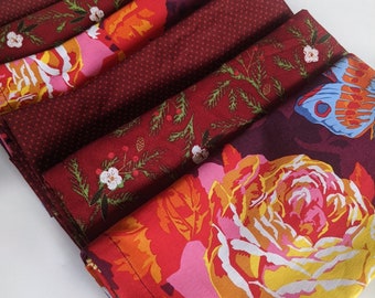 Floral Polkadot Cloth Napkins (Set of 6) - 18" Cotton Dinner Napkins
