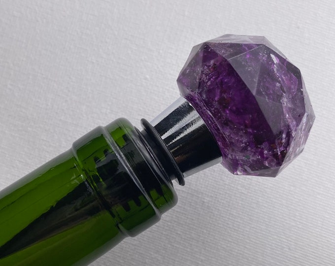 Purple Shimmer Crushed Recycled Glass Bottle Stopper - Small
