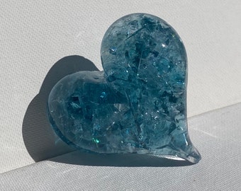 Turquoise Waters Perfectly Imperfect Heart Paperweight - Medium