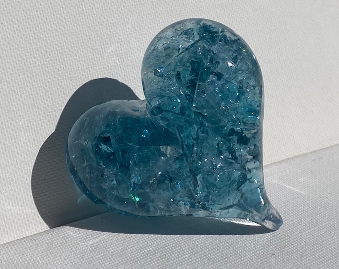 Turquoise Waters Perfectly Imperfect Heart Paperweight - Medium