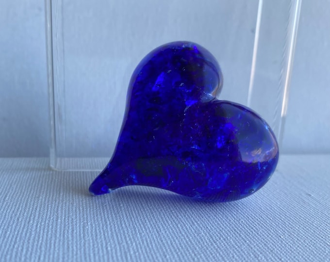 Blue Vibrance Perfectly Imperfect Heart Paperweight - Small