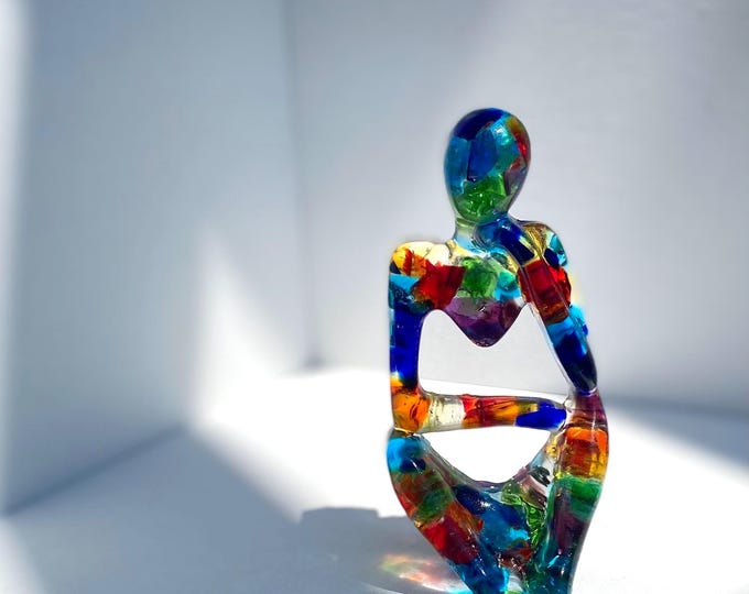 All Colors of the Rainbow - Recycled Glass Art Figure