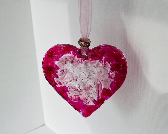 Pink Ombré Valentine Perfectly Imperfect Heart Ornament
