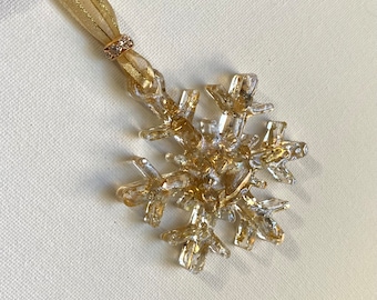 Golden Shimmer Magical Snowflake Christmas Ornament
