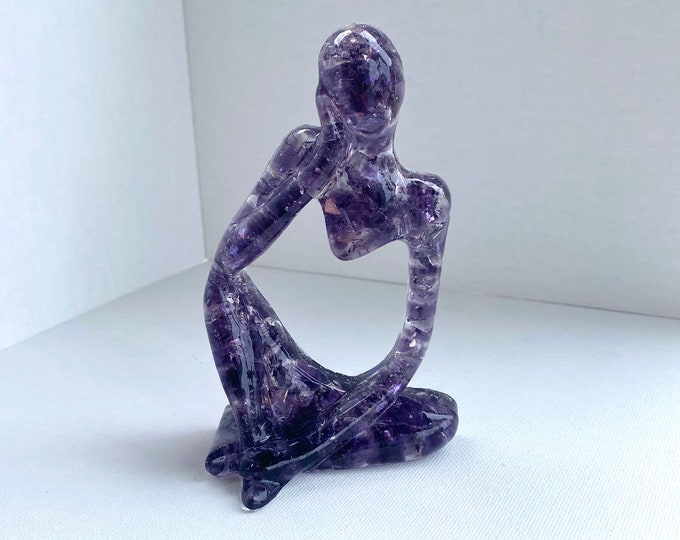 Reflection - Deep in Thought - Purple Recycled Glass Art