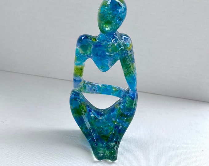 Paradise - Relaxed and Reflecting - Recycled Glass and Sea Glass Art