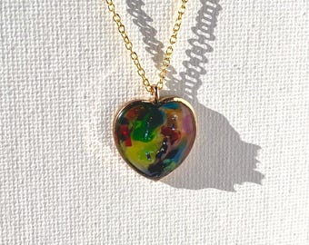Petite Rainbow Perfectly Imperfect Heart Necklace - Love in all colors