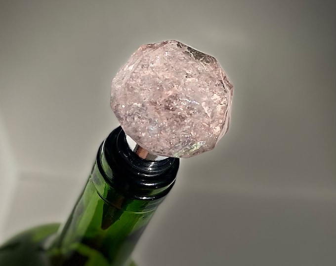 Crushed Recycled Glass Bottle Stopper - Medium Pink Shine