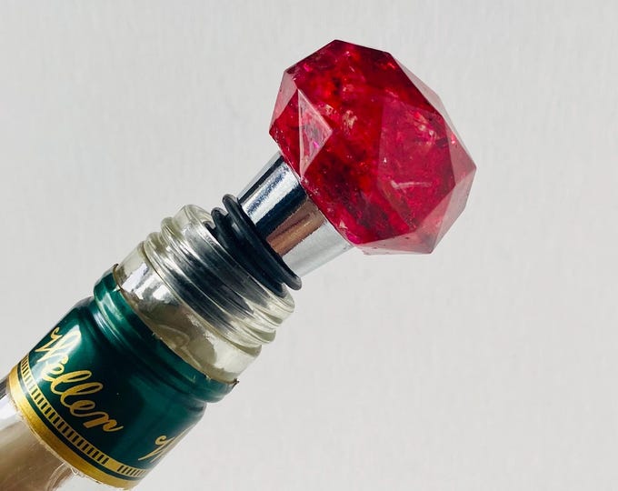 Bright Pink Crushed Recycled Glass Bottle Stopper - Medium