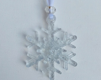 Beautiful Crystal Ice Snowflake Christmas Ornament - Winter Celebration