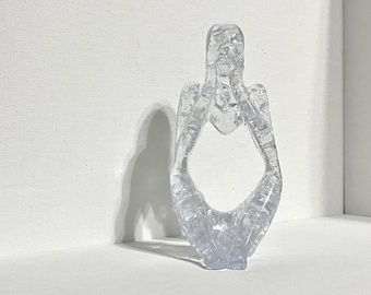 Alone in Thought - Recycled Glass Art Figure