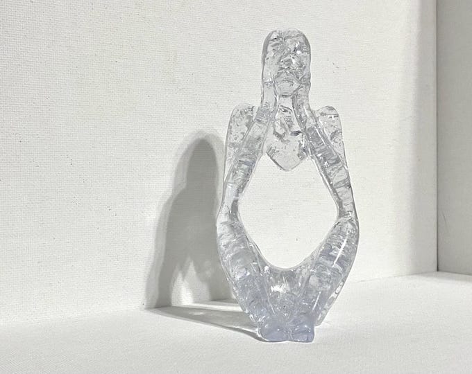 Alone in Thought - Recycled Glass Art Figure