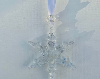 Crystal Ice Magical Snowflake Christmas Ornament - White Christmas