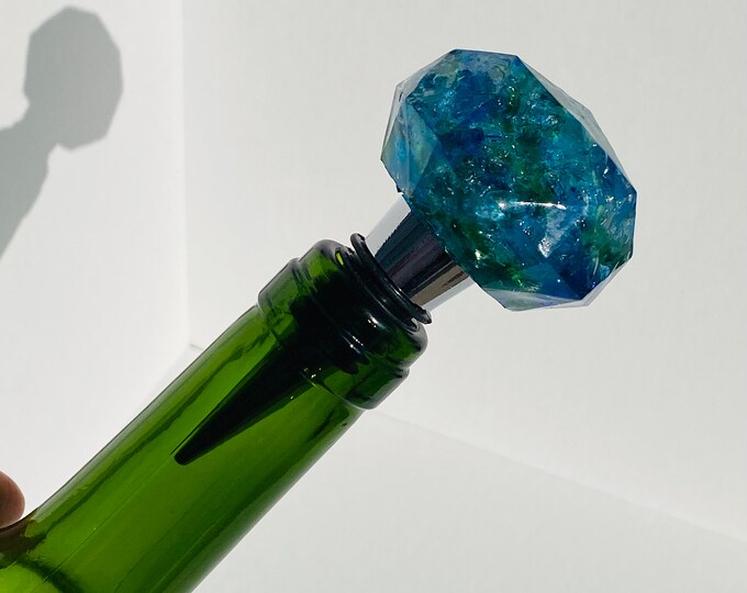 Sea Glass Crushed Recycled Glass Bottle Stopper - Medium