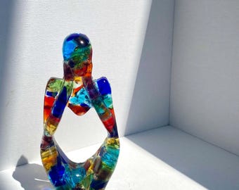 Spectrum of Color - Recycled Glass Art Figure
