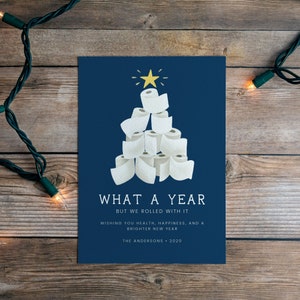 We Rolled With It 2020 Digital Holiday Card | Funny Christmas E-Card | Printable Flat or Folded 5x7 or 4x6 Digital Download