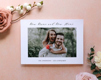 New Name, New Home, Single Photo Wedding Announcement | Digital Elopement Announcement | Moving Announcement Printable 5x7 Digital Download
