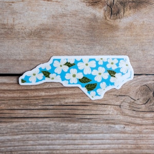 North Carolina Flowering Dogwood State Flower 3" Die Cut Vinyl Sticker | Glossy Waterproof Sticker | Water Bottle Sticker | Laptop Sticker