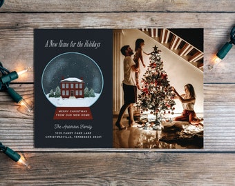 A New Home for the Holidays Digital Christmas Moving Announcement | New Address Photo Holiday E-Card | Printable 5x7 Digital Download