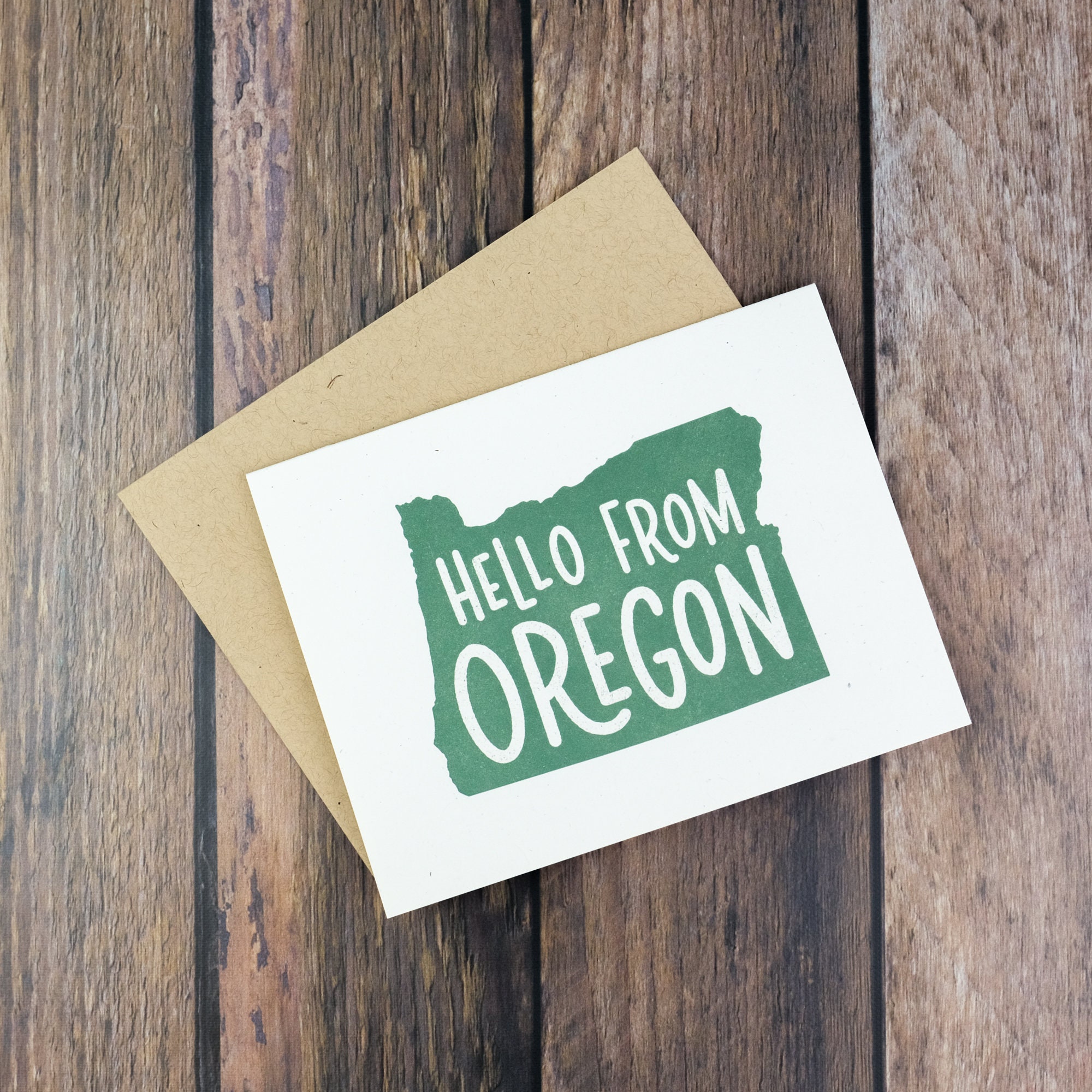 Hello From Oregon Greeting Card Hand Lettered Card A2 Size Etsy Australia