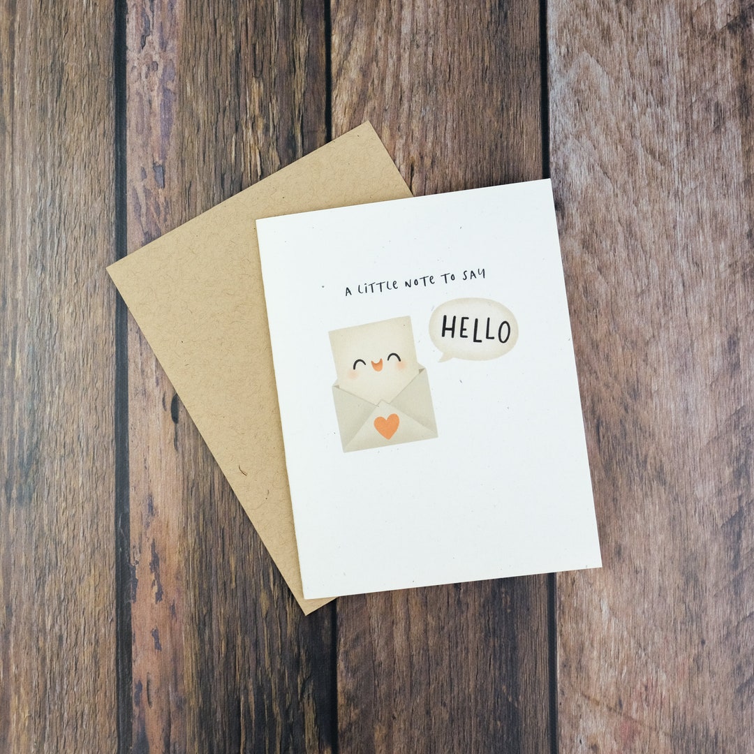 A Little Note to Say Hello Greeting Card | Thinking of You Card | Miss ...