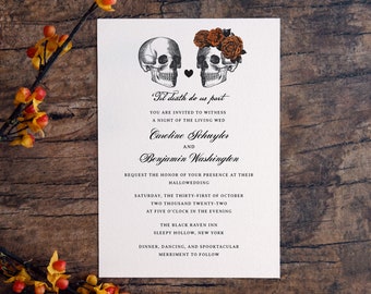 Til Death Do Us Part Halloween Wedding Invitation, Printable, 5x7 Digital Download