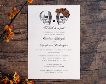 Til Death Do Us Part Halloween Wedding Invitation, Printable, 5x7 Digital Download