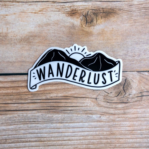 Wanderlust 3" Vinyl Sticker | Travel Sticker | Glossy Waterproof Sticker | Water Bottle Sticker | Laptop Sticker