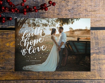 Faith, Hope, and Love Photo Digital Holiday Card | Full Bleed Photo Christmas Card | Holiday E-Card | Printable, 5x7 Digital Download