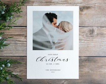 Our First Christmas as Mr. and Mrs. Digital Holiday Card | Photo Christmas E-Card | Newlywed Holiday Card | Printable, 5x7 Digital Download