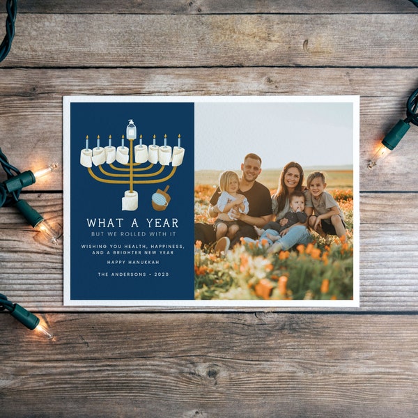 We Rolled With It 2020 Hanukkah Holiday Card |  Photo Holiday Card | Funny Hanukkah Card | Printable, 5x7 Digital Download