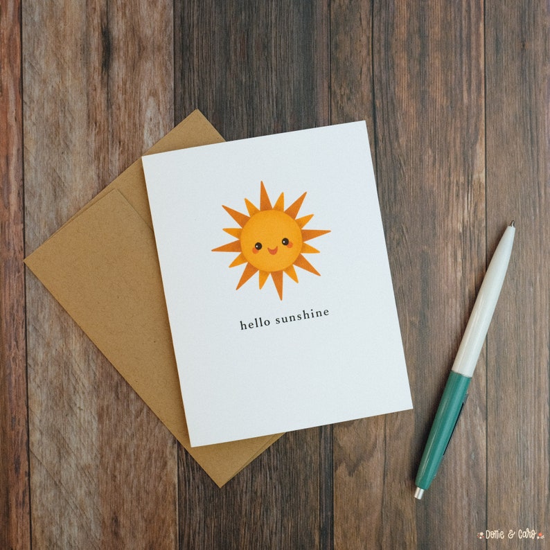 Hello Sunshine Greeting Card A2 Size Card image 5