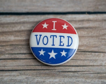 I Voted Pinback Button, 1 Inch Pin