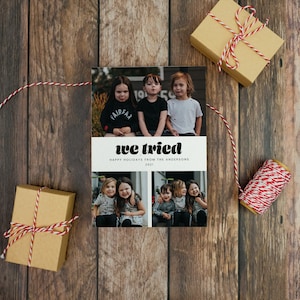 Nous avons essayé la carte de Noël numérique | plate imprimable pour les Fêtes de plusieurs photos | Téléchargement numérique 5 x 7