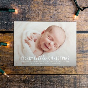 Pour Les Fêtes Faire-part de naissance de Joyeux Noël | Nouveau carte photo bébé | Carte de Noël modifiable | Imprimable, téléchargement numérique 5 x 7