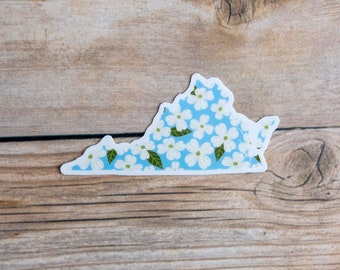 Virginia Flowering Dogwood State Flower 3" Die Cut Vinyl Sticker | Glossy Waterproof Sticker | Water Bottle Sticker | Laptop Sticker