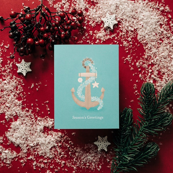 Coastal Christmas Cards Etsy