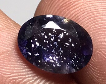 11.40x8.50MM,natural faceted shiny iolite sunstone oval cut.