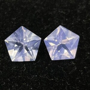 9MM.Natural Faceted scolorite pentagon cut,lavender quartz faceted pair.matching pair lavender quartz.