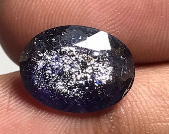 14x11.30MM,natural faceted shiny iolite sunstone oval cut.