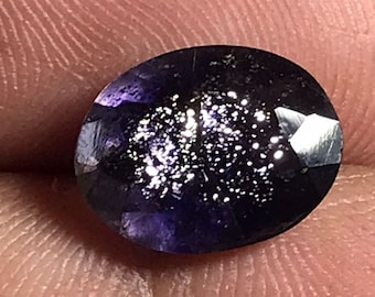 11.40x9MM,natural faceted shiny iolite sunstone oval cut.