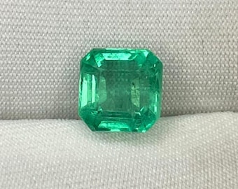 1.70cts,natural colombian shade emerald square octagon cut.