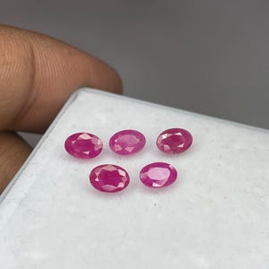 5.50x4MM natural faceted ruby oval cut.5pcs.