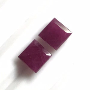 5MM natural unheated ruby square for sale.perfect for earring.