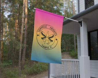 Seminole Heights House Flag Rainbow, Seminole Heights Pride Flag, Tampa FL Colorful House Flag