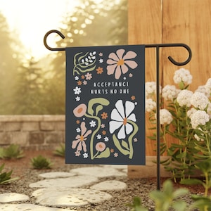 Pride Garden Flag Acceptance Hurts No One Floral Garden Flag Unique Pride Flag Small